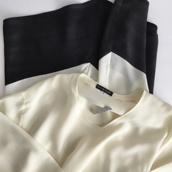 NWT Melinda Phillips Women’s Dress Tunic Cream Black Size L - Picture 6 of 7